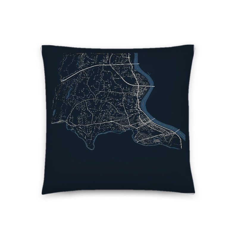 West Springfield Map Throw Pillow