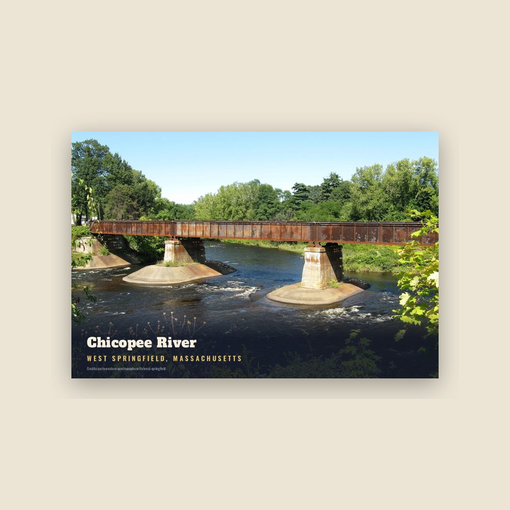 West Springfield Chicopee River Postcard