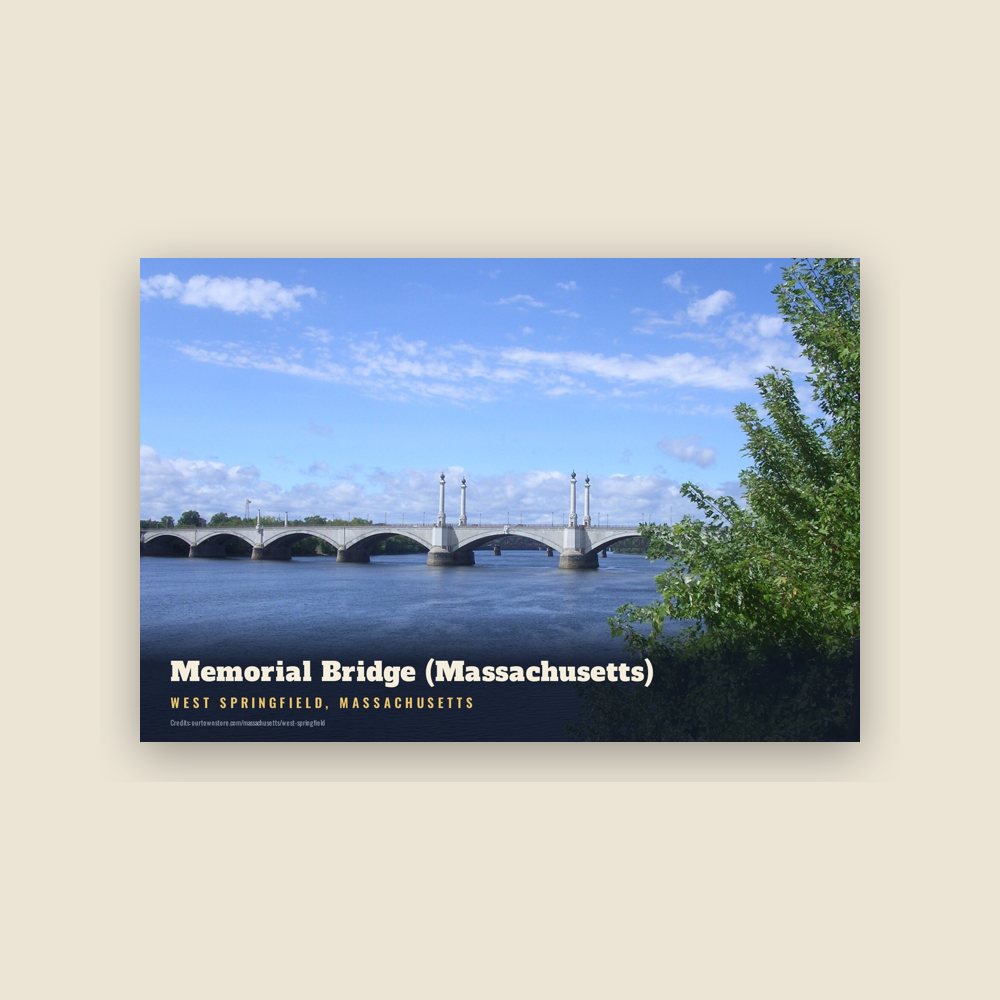 West Springfield Memorial Bridge (Massachusetts) Postcard