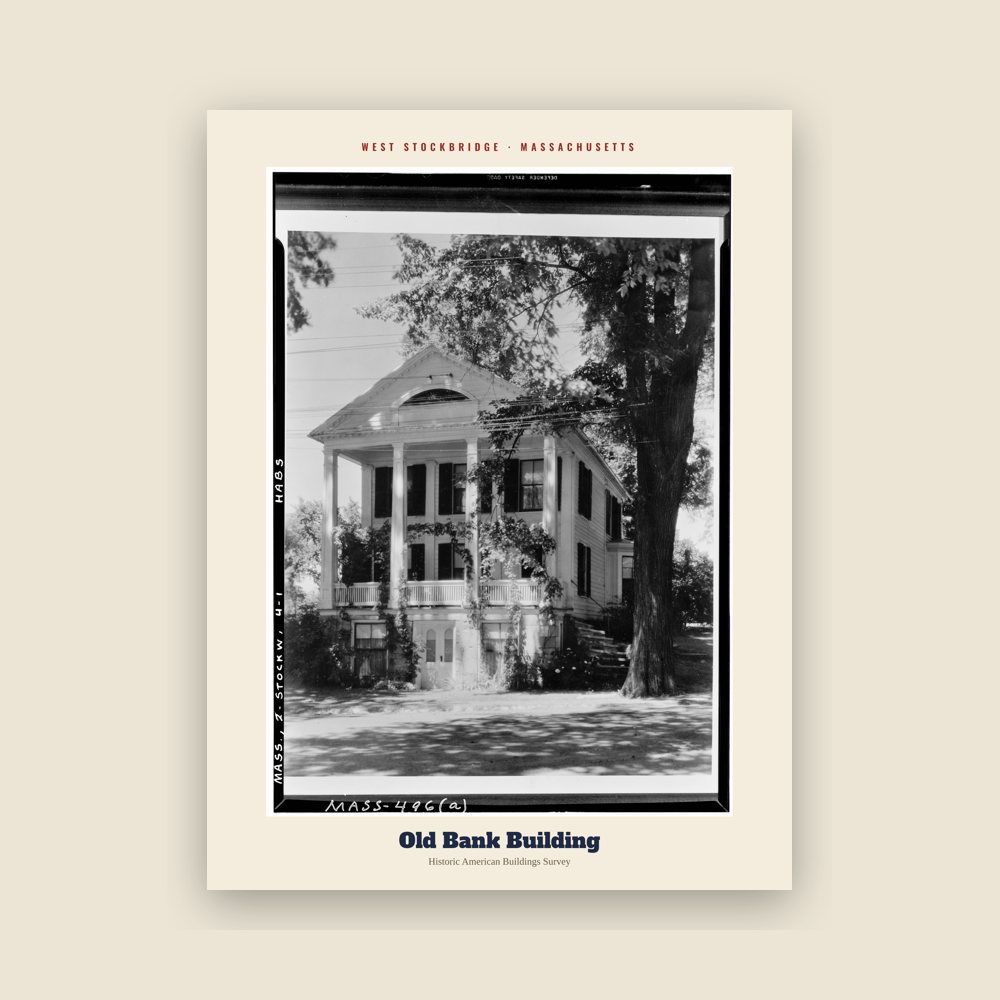 West Stockbridge Old Bank Building Archive Print
