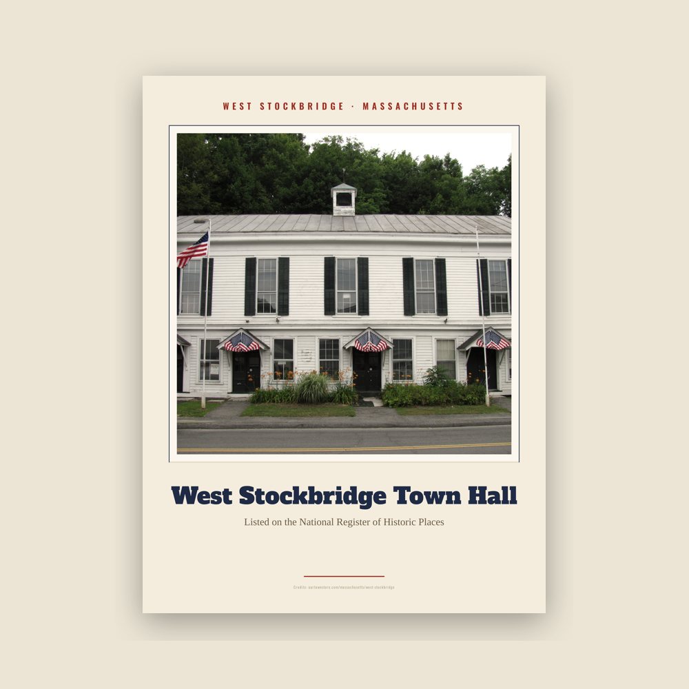 West Stockbridge West Stockbridge Town Hall Landmark Print