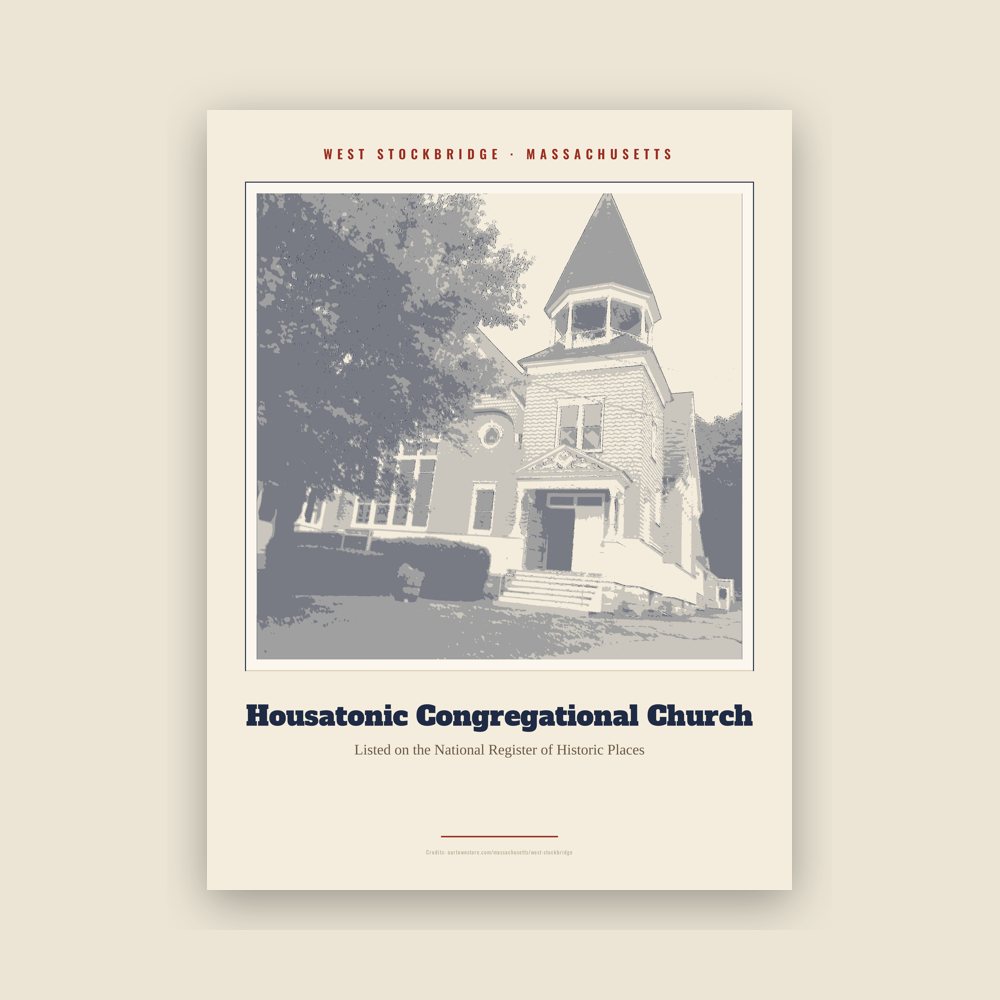West Stockbridge Housatonic Congregational Church Landmark Print