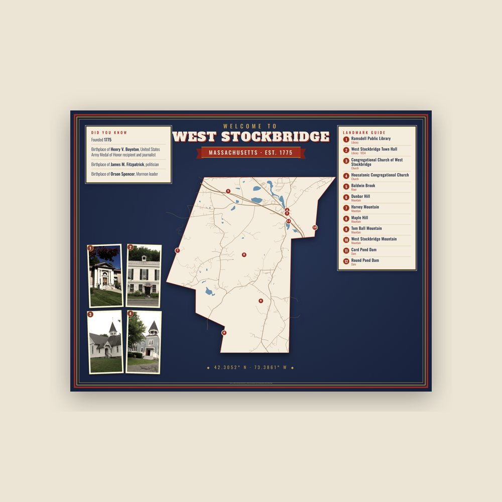 West Stockbridge Map Placemat