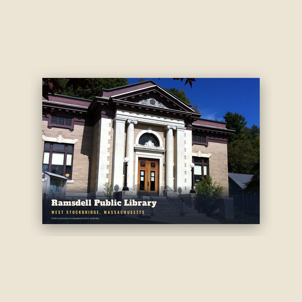 West Stockbridge Ramsdell Public Library Postcard