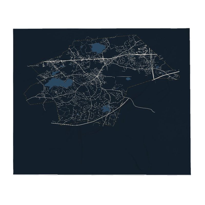 Westborough Street Map Throw Blanket