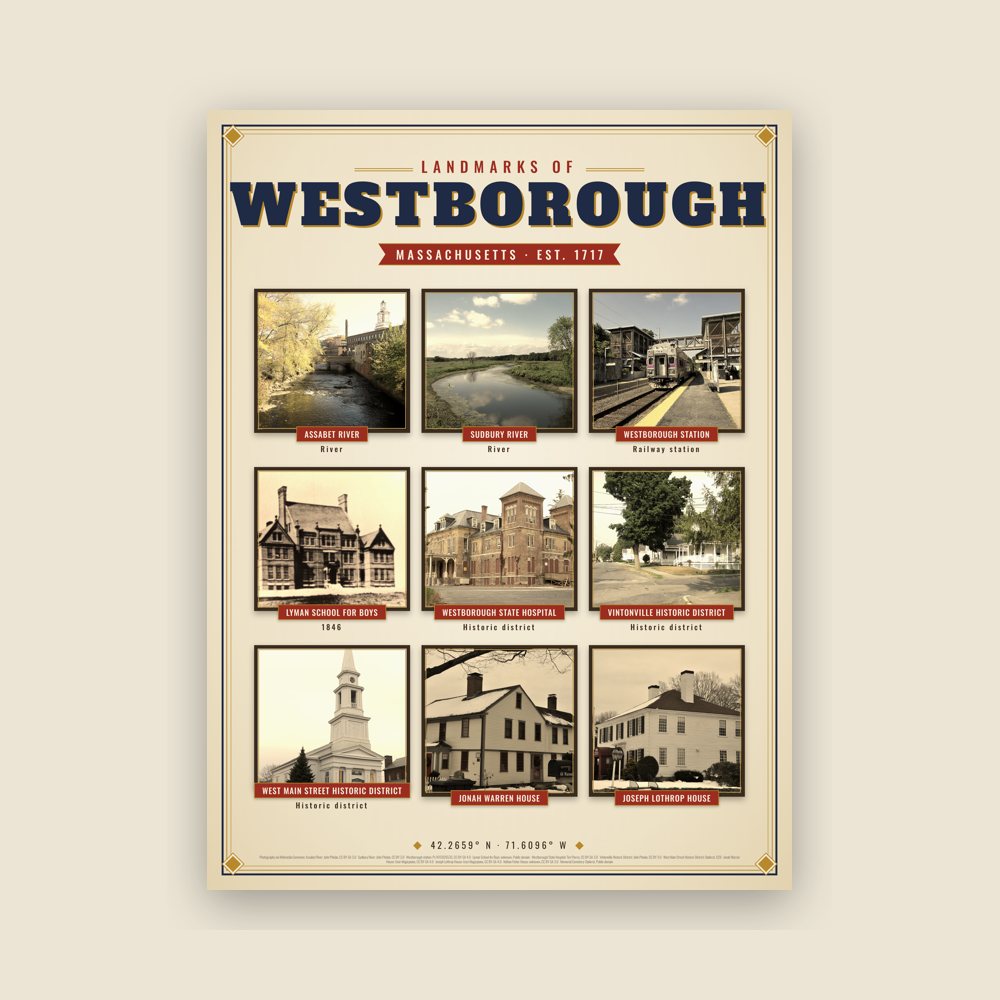 Westborough Landmarks Photo Poster