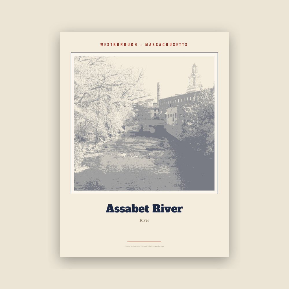 Westborough Assabet River Landmark Print