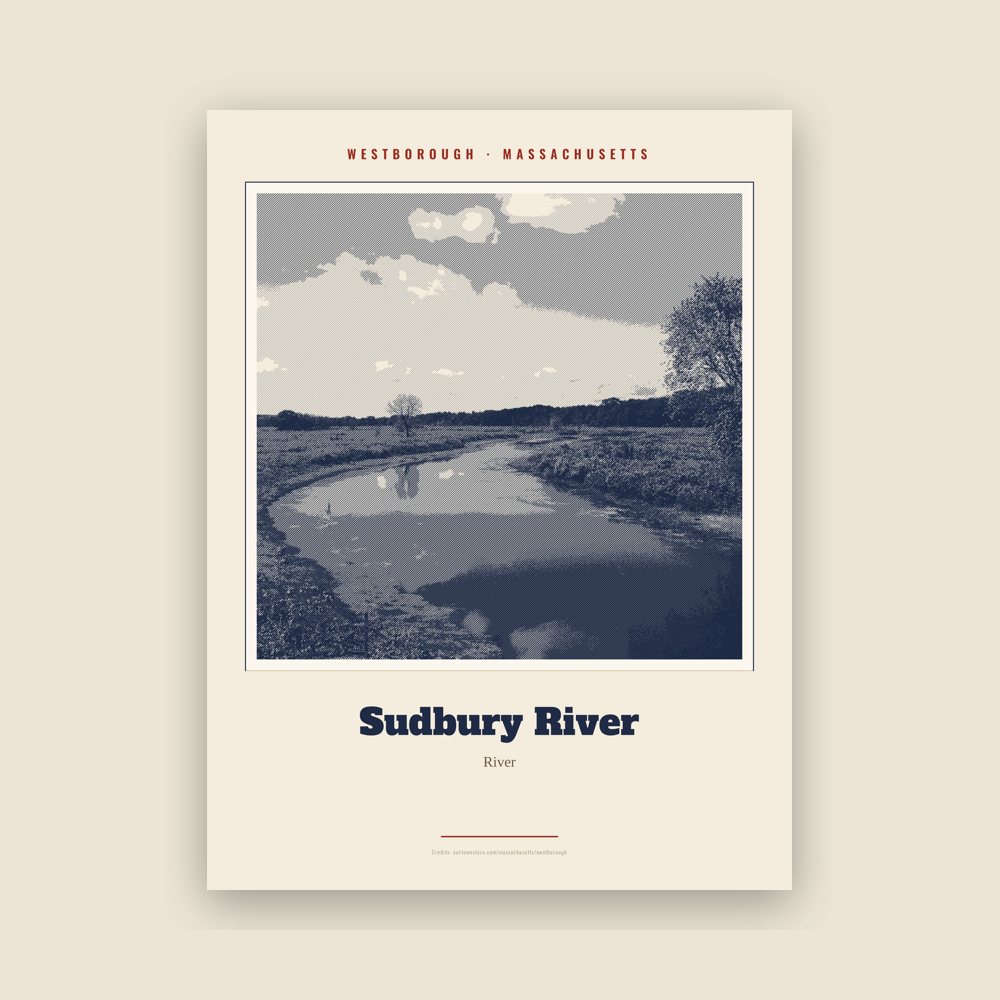 Westborough Sudbury River Landmark Print
