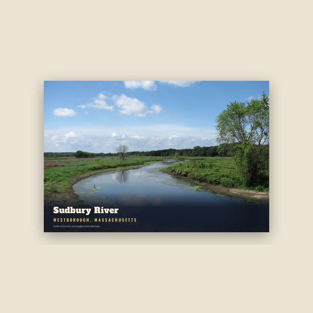 Westborough Sudbury River Postcard