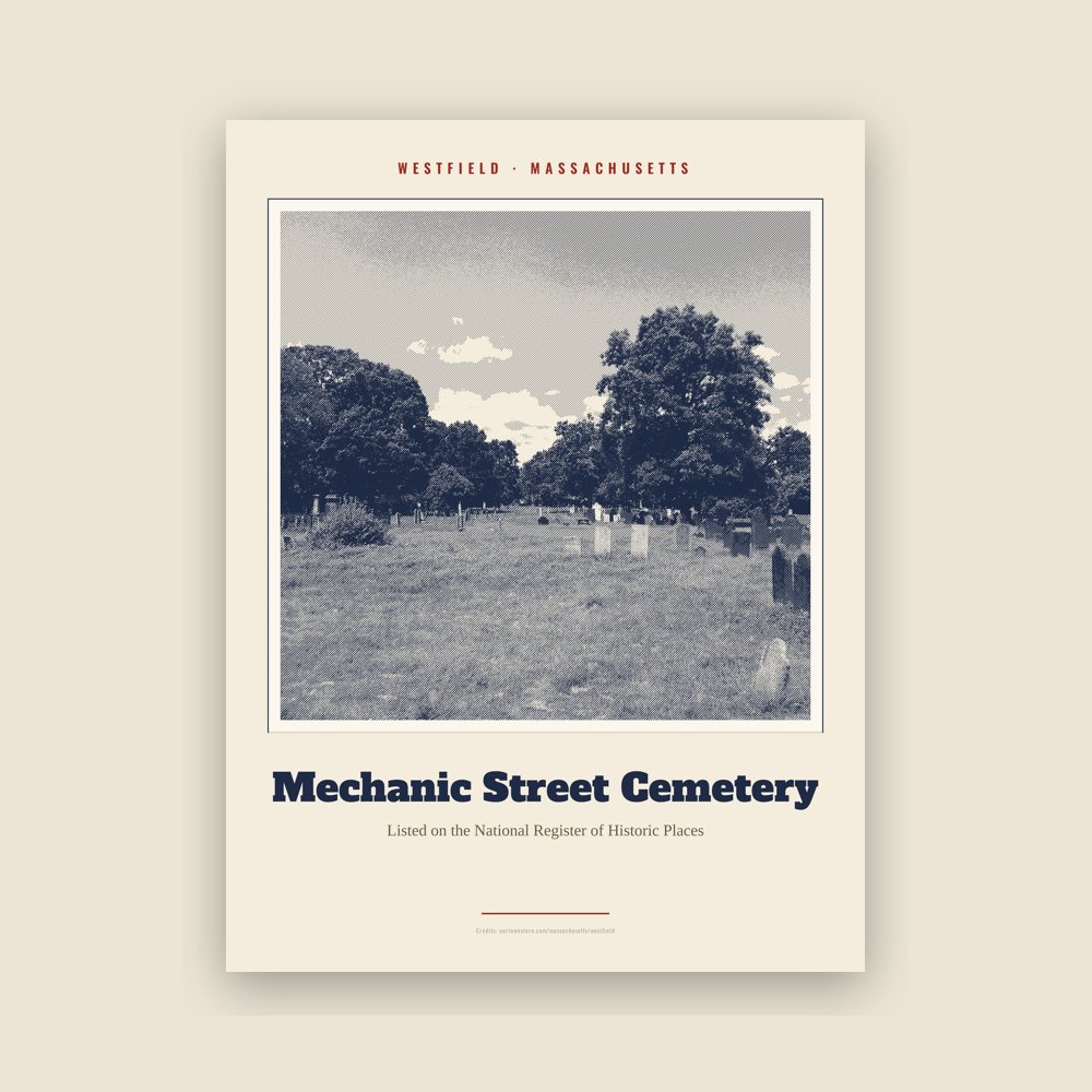 Westfield Mechanic Street Cemetery Landmark Print