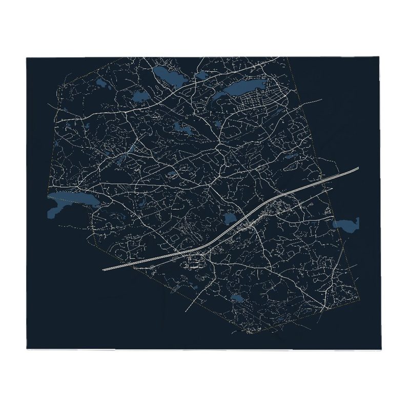 Westford Street Map Throw Blanket