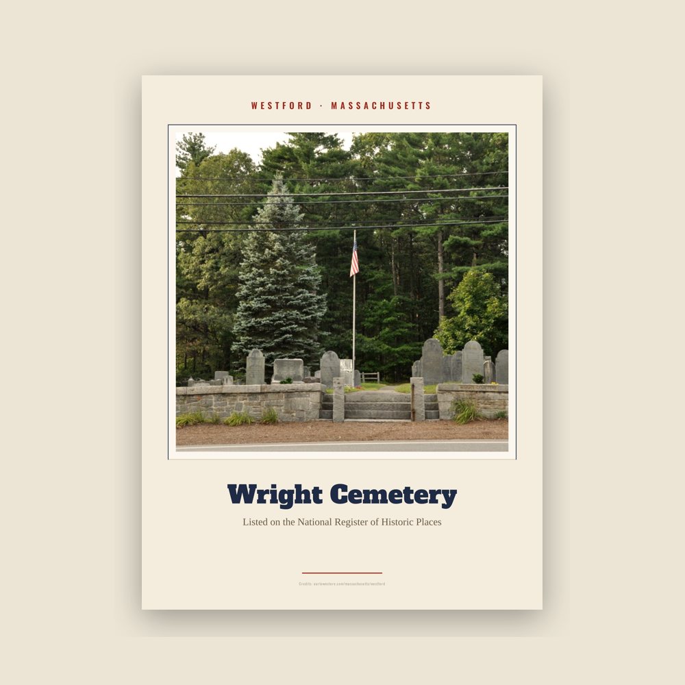 Westford Wright Cemetery Landmark Print