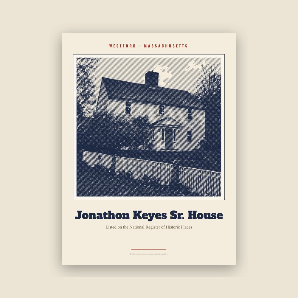 Westford Jonathon Keyes Sr. House Landmark Print