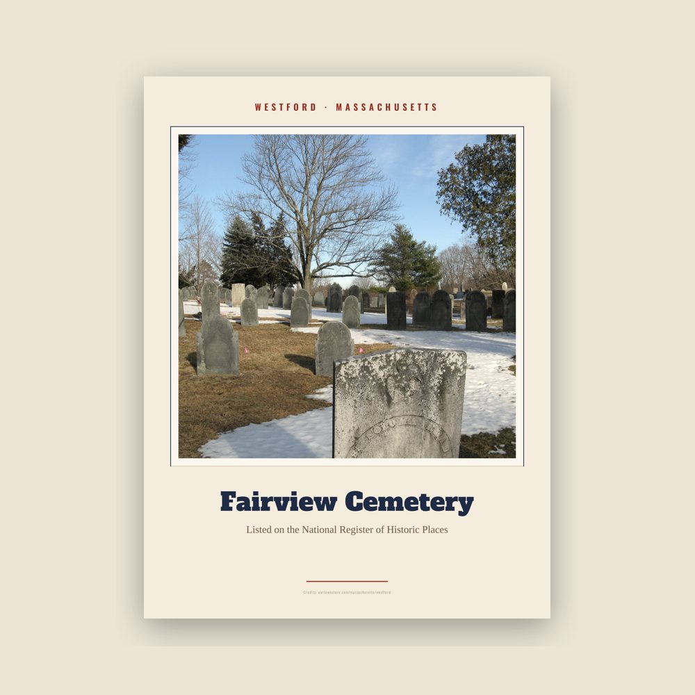 Westford Fairview Cemetery Landmark Print