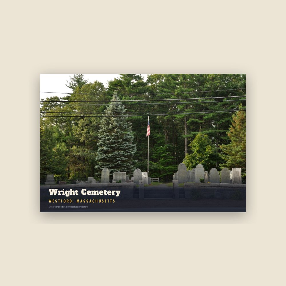 Westford Wright Cemetery Postcard