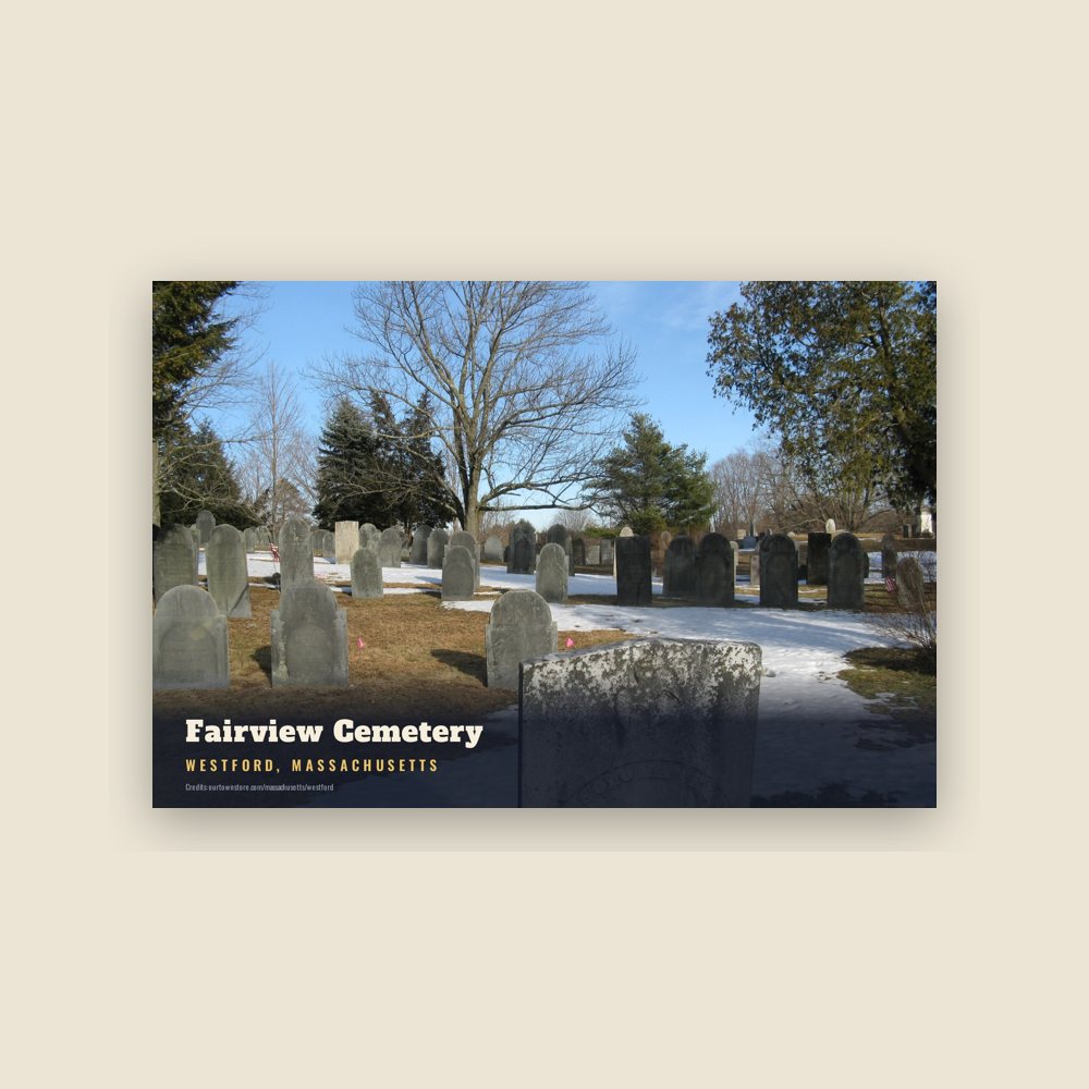 Westford Fairview Cemetery Postcard