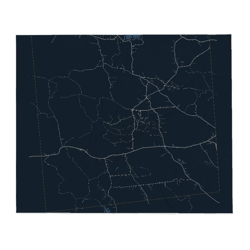 Westhampton Street Map Throw Blanket