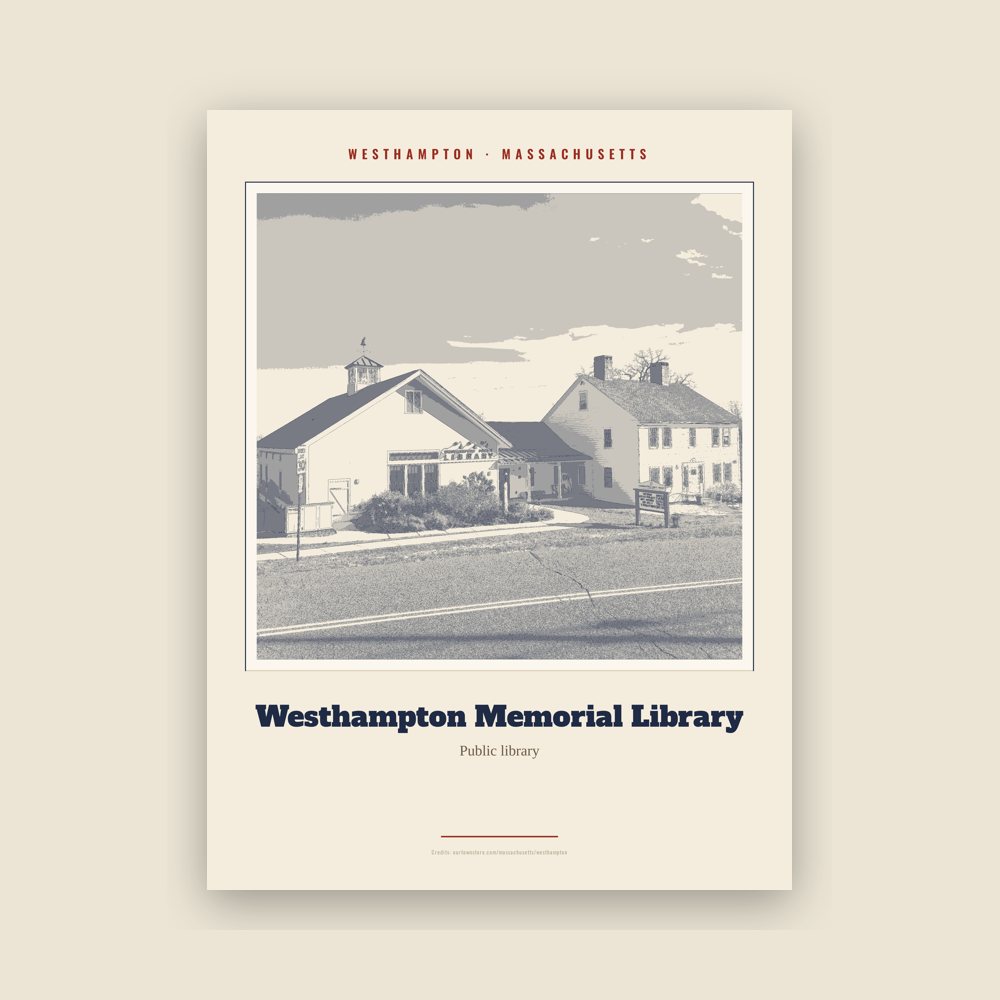 Westhampton Westhampton Memorial Library Landmark Print