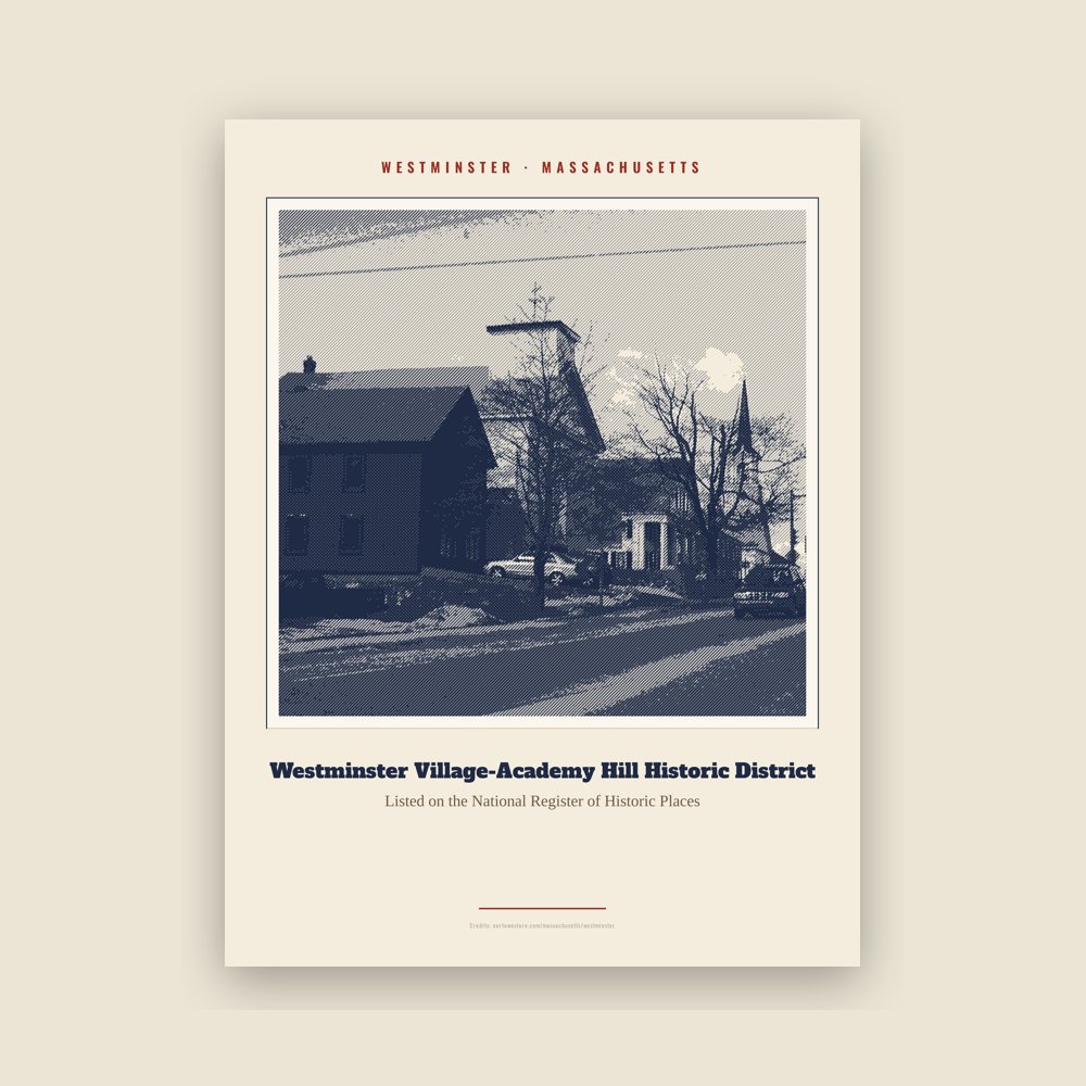 Westminster Westminster Village-Academy Hill Historic District Landmark Print