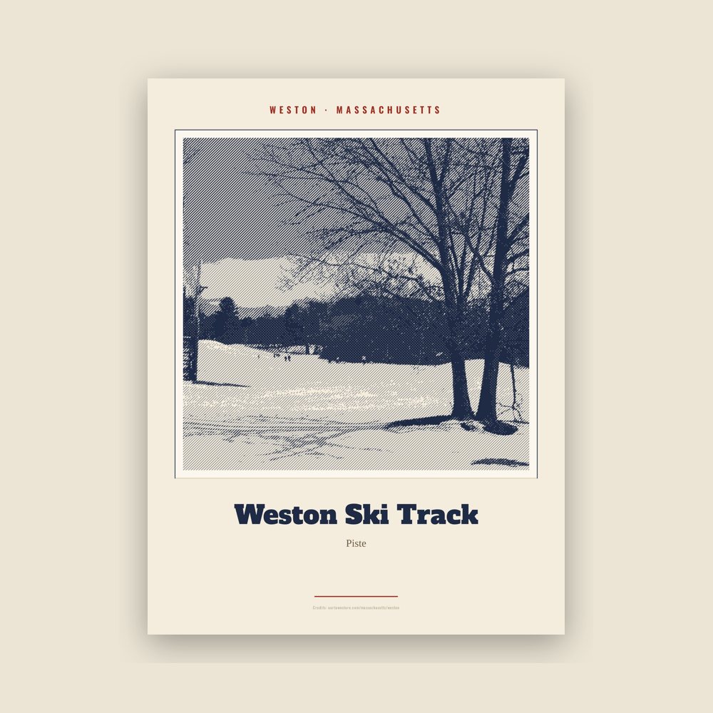 Weston Weston Ski Track Landmark Print