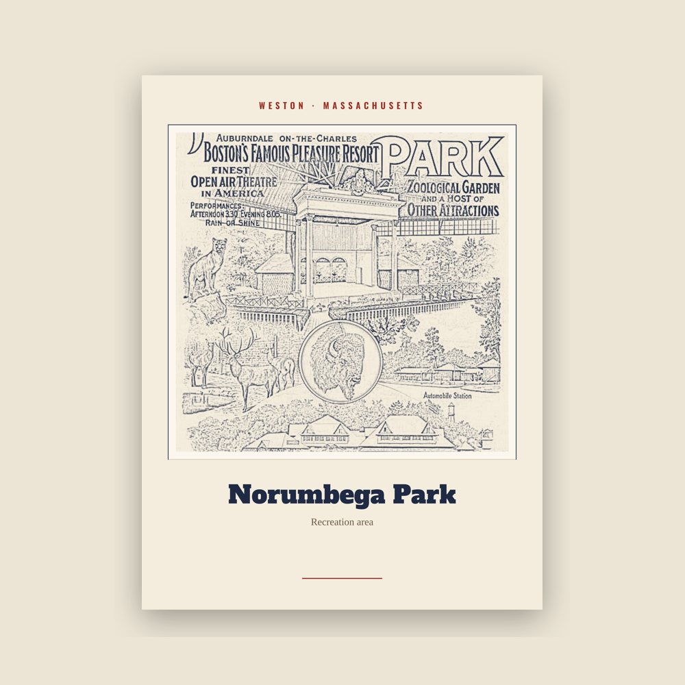 Weston Norumbega Park Landmark Print