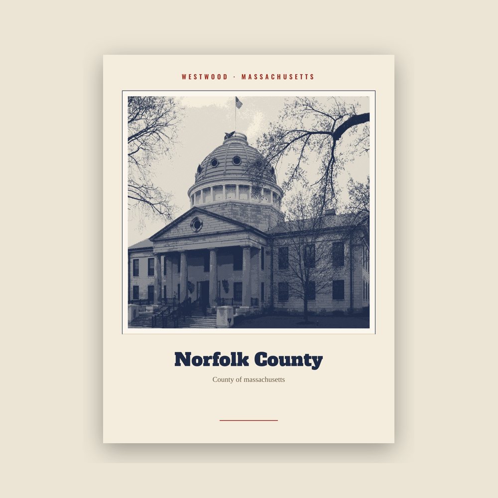 Westwood Norfolk County Landmark Print