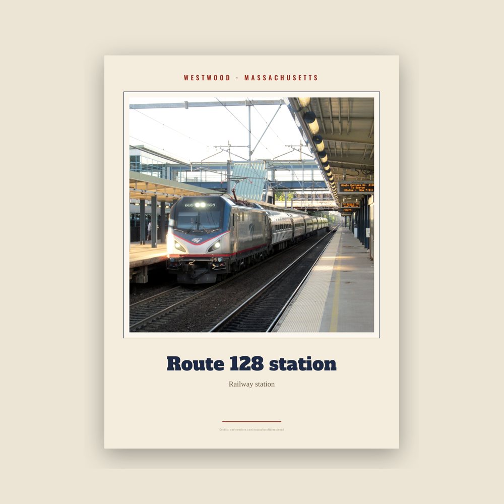 Westwood Route 128 station Landmark Print
