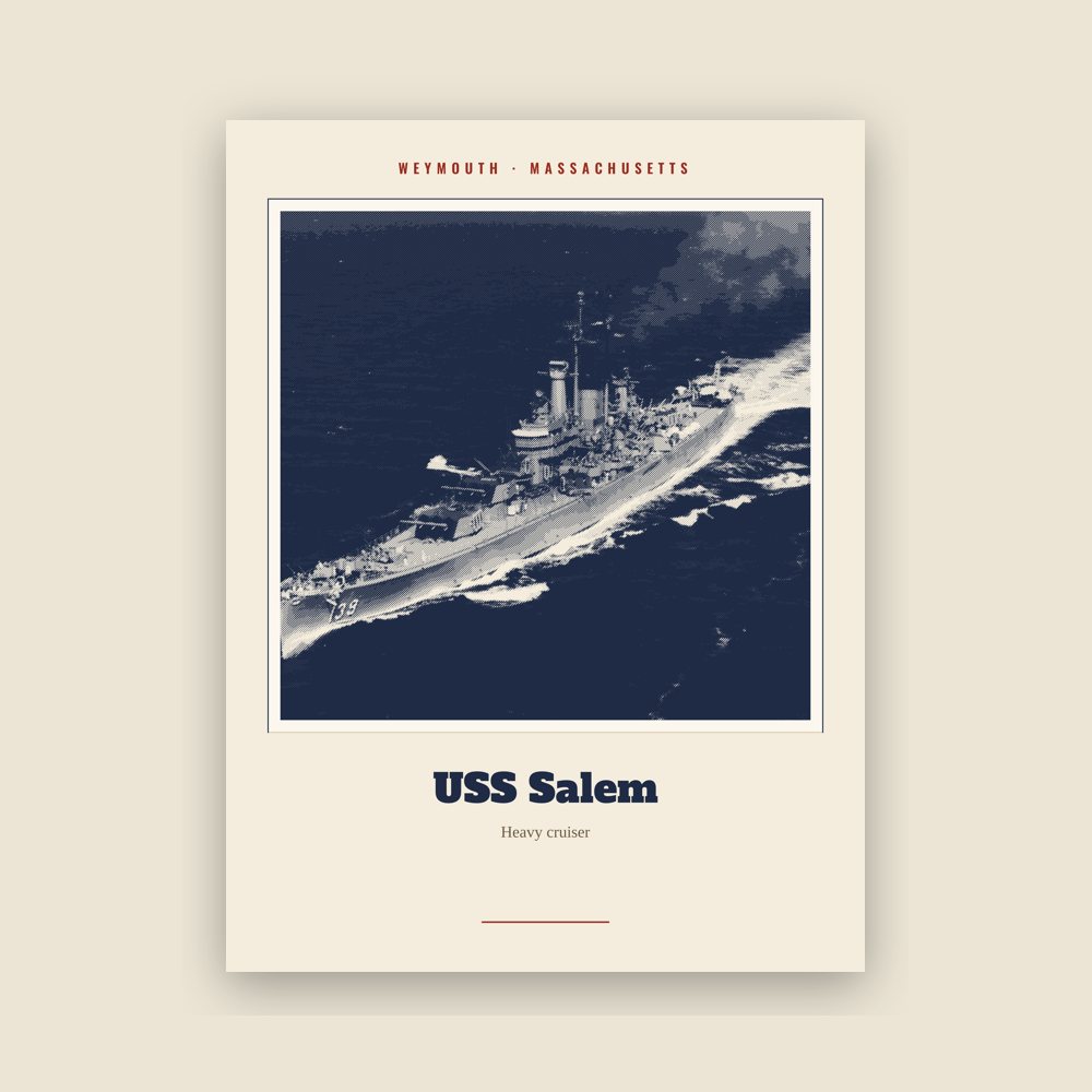Weymouth USS Salem Landmark Print