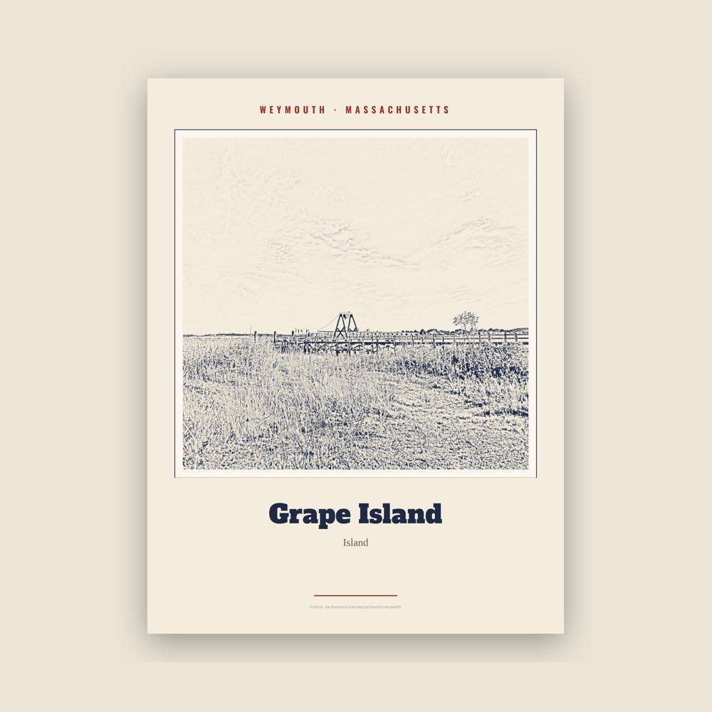 Weymouth Grape Island Landmark Print