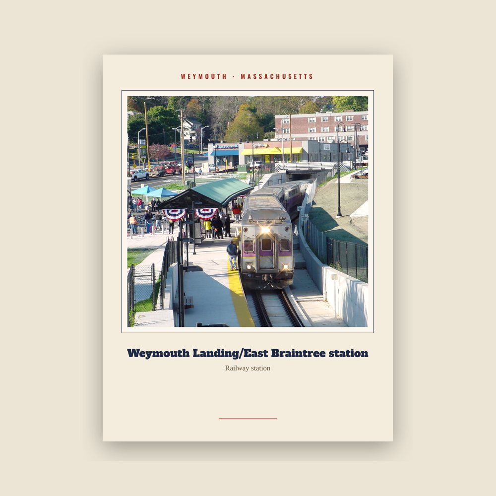 Weymouth Weymouth Landing/East Braintree station Landmark Print