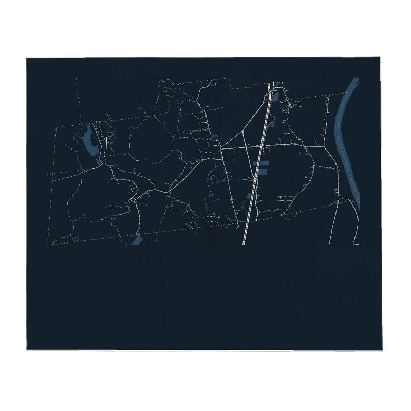 Whately Street Map Throw Blanket