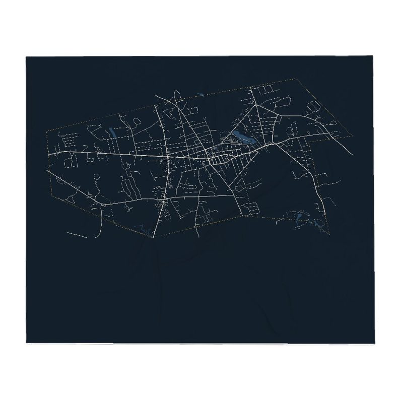 Whitman Street Map Throw Blanket