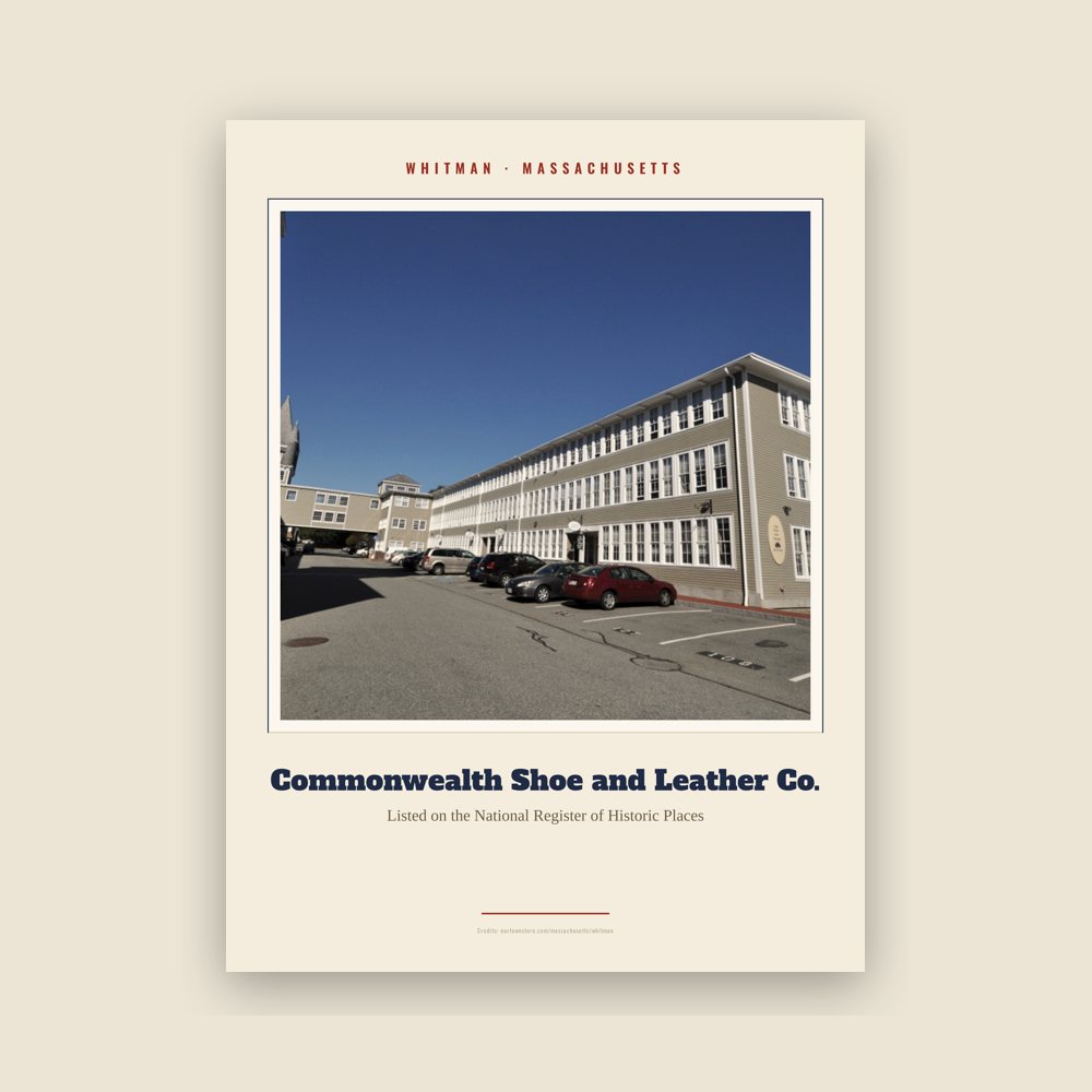 Whitman Commonwealth Shoe and Leather Co. Landmark Print