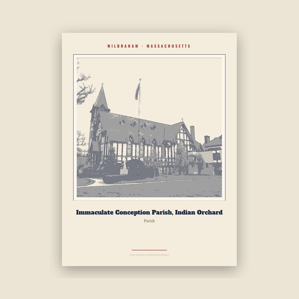 Wilbraham Immaculate Conception Parish, Indian Orchard Landmark Print