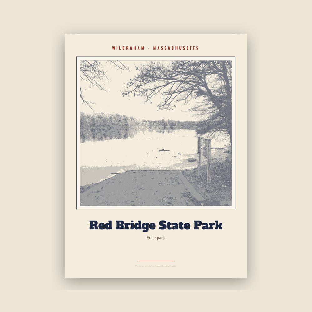 Wilbraham Red Bridge State Park Landmark Print
