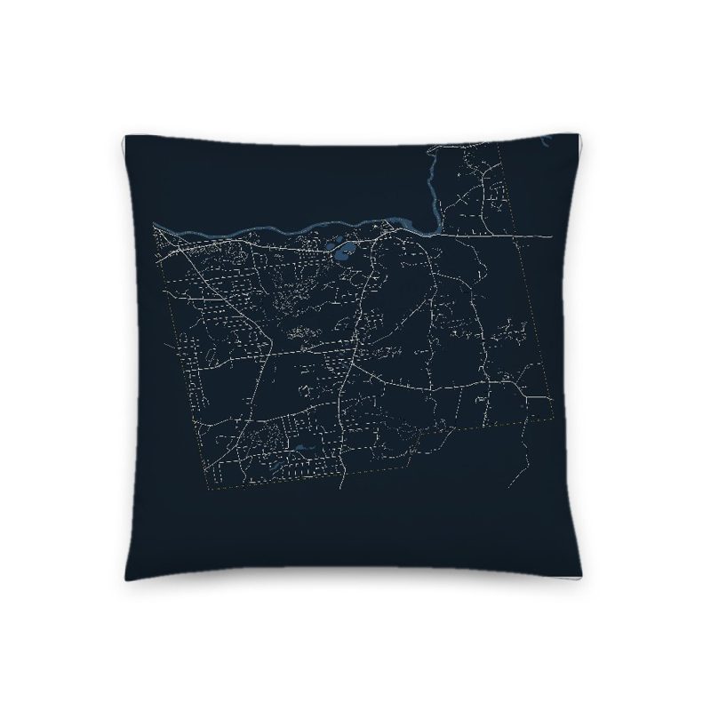 Wilbraham Map Throw Pillow