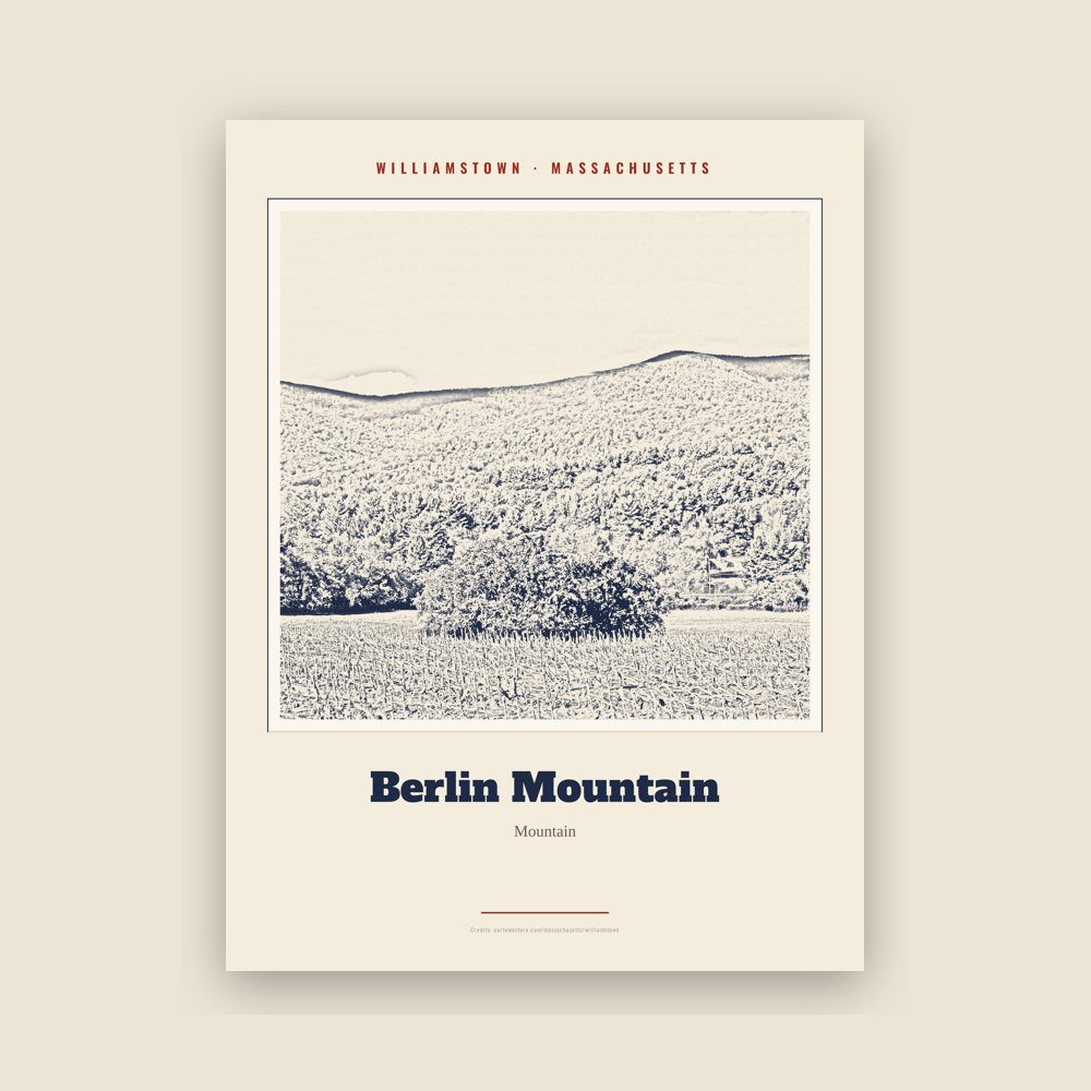 Williamstown Berlin Mountain Landmark Print