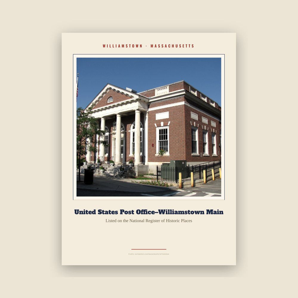 Williamstown United States Post Office–Williamstown Main Landmark Print