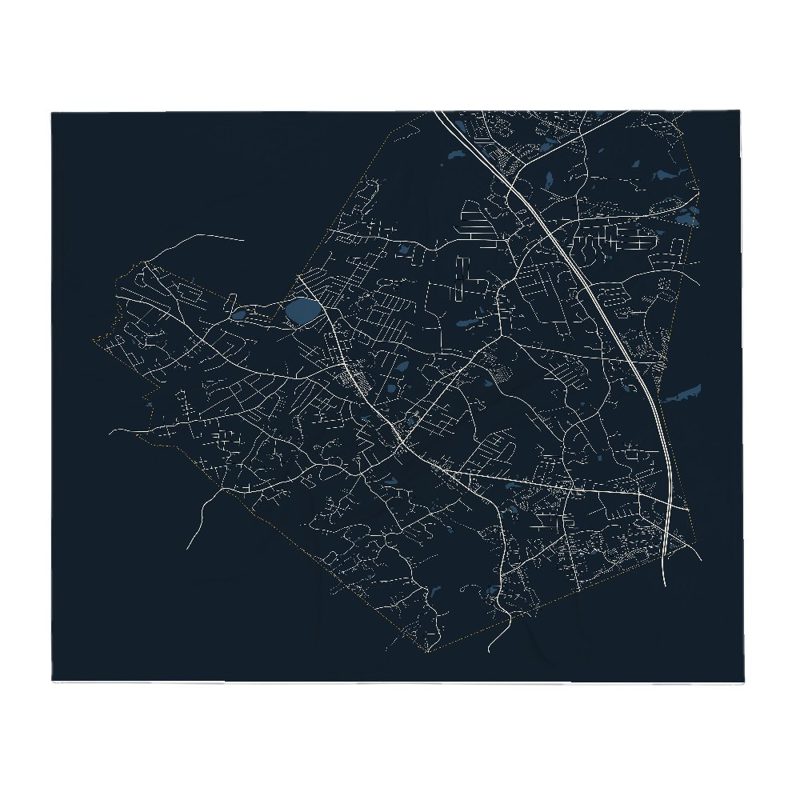 Wilmington Street Map Throw Blanket