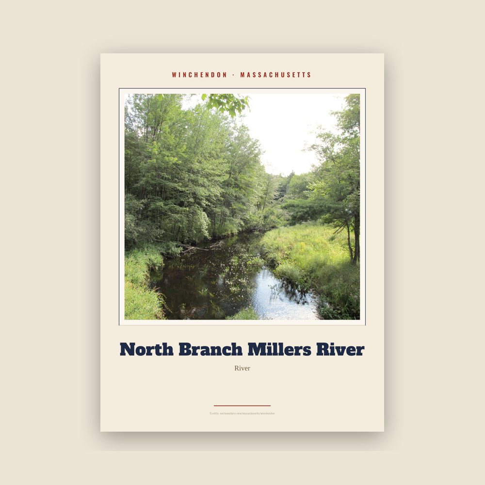Winchendon North Branch Millers River Landmark Print