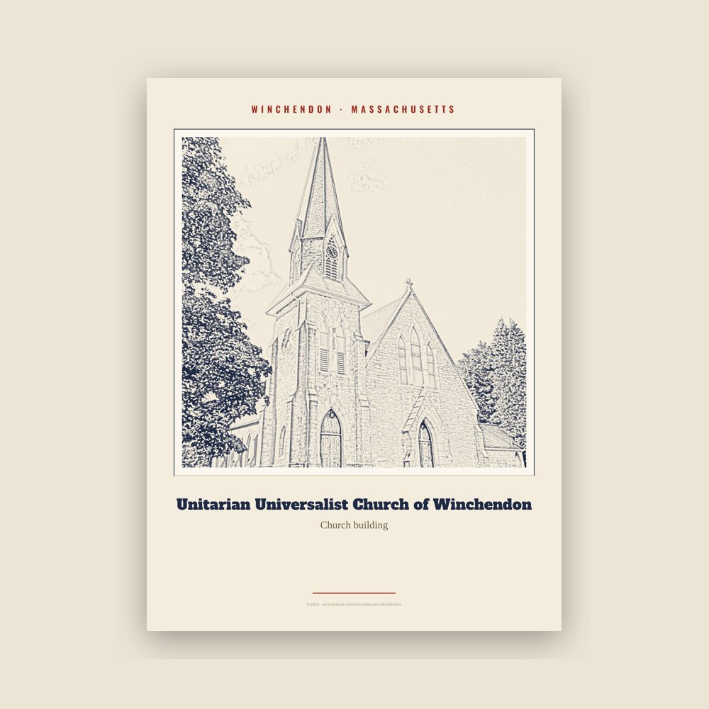 Winchendon Unitarian Universalist Church of Winchendon Landmark Print