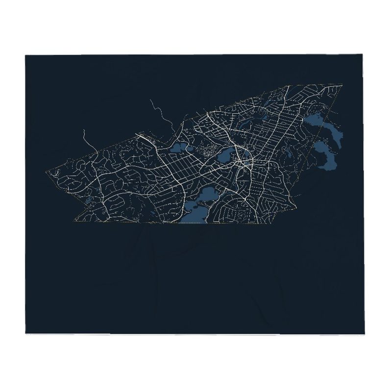 Winchester Street Map Throw Blanket