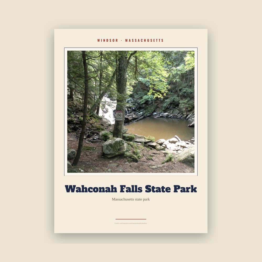 Windsor Wahconah Falls State Park Landmark Print