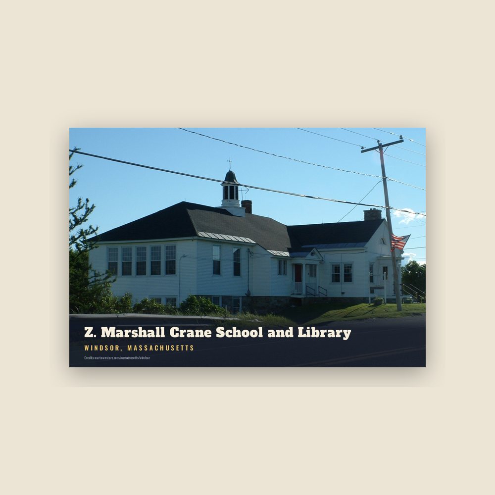 Windsor Z. Marshall Crane School and Library Postcard