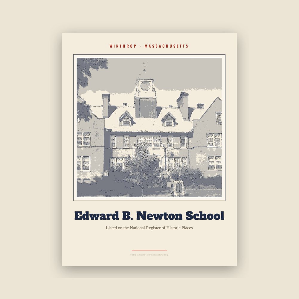 Winthrop Edward B. Newton School Landmark Print