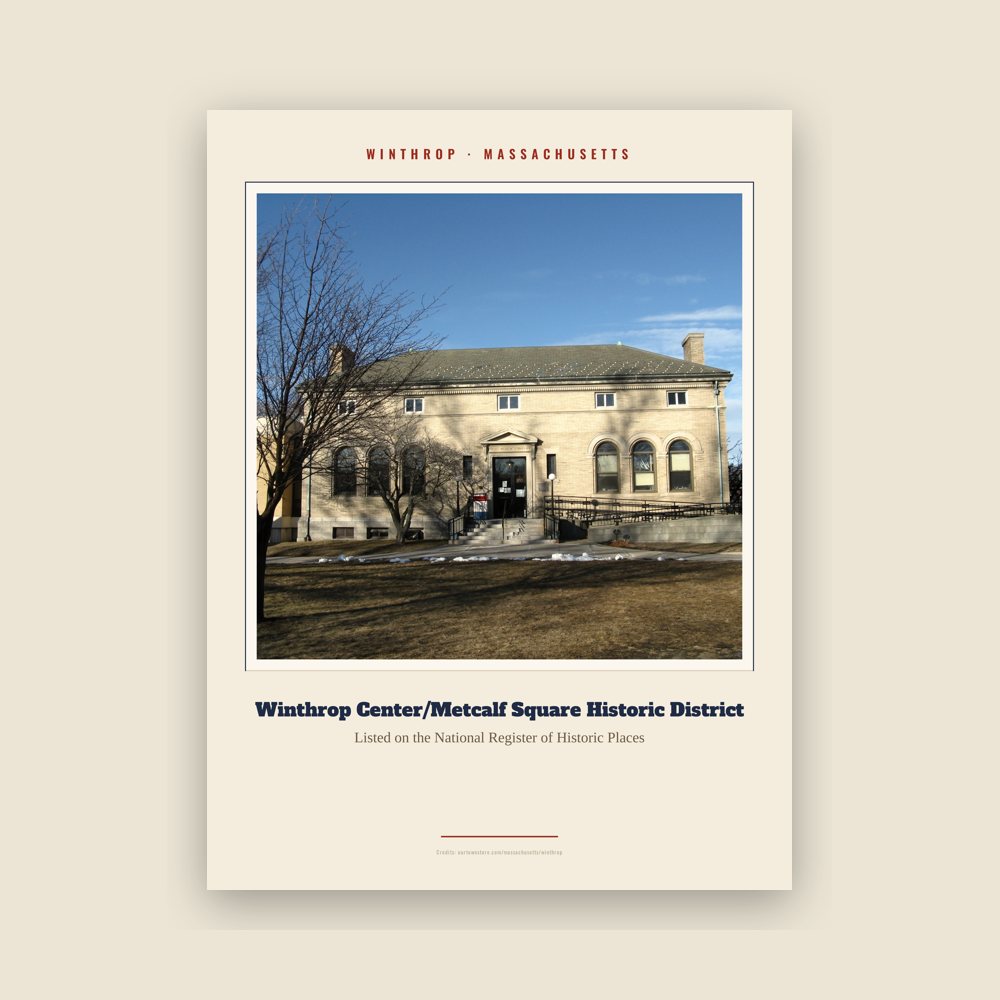 Winthrop Winthrop Center/Metcalf Square Historic District Landmark Print
