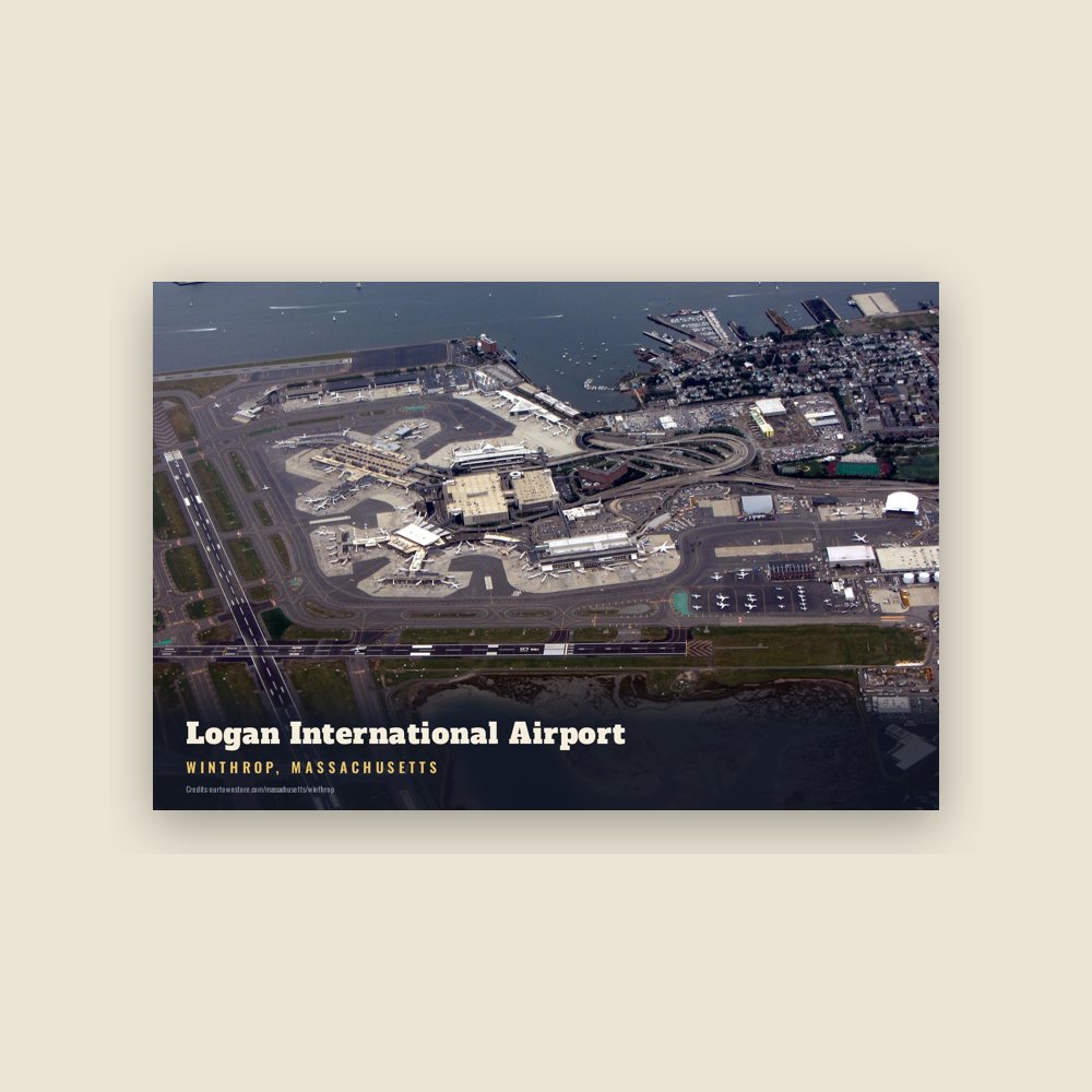 Winthrop Logan International Airport Postcard