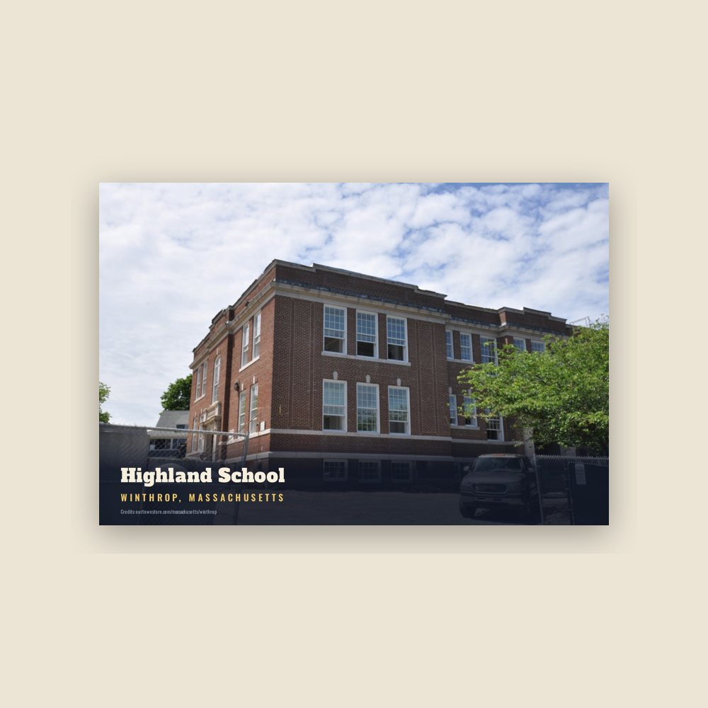 Winthrop Highland School Postcard