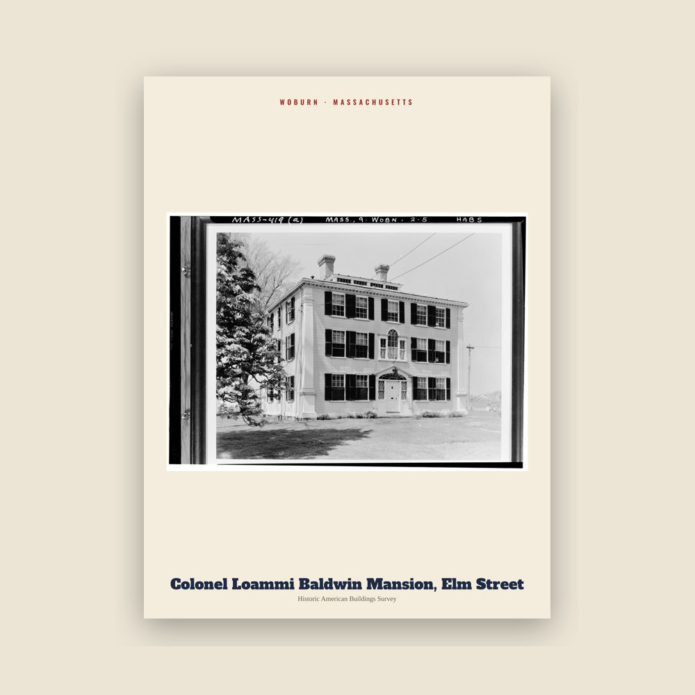 Woburn Colonel Loammi Baldwin Mansion, Elm Street Archive Print