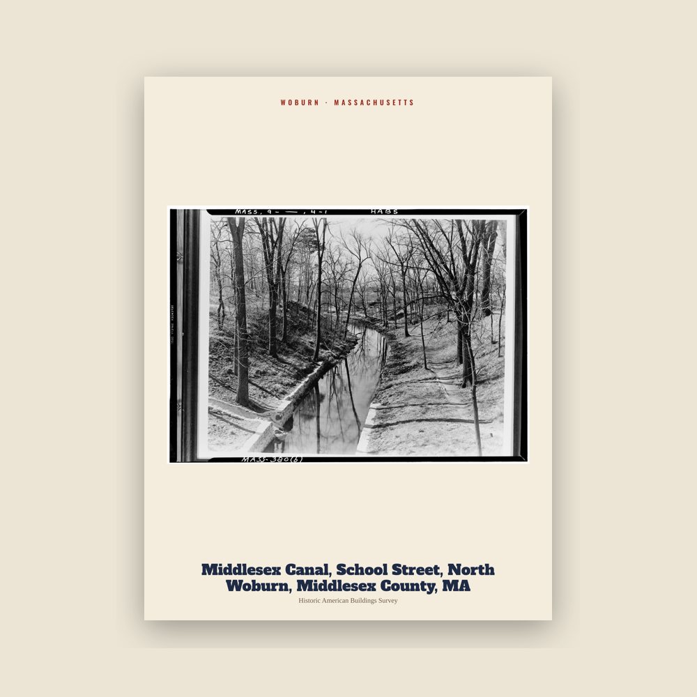 Woburn Middlesex Canal, School Street, North Woburn, Middlesex County, MA Archive Print